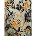 Chico's Size XL (3) Peach Blue Floral Striped Bateau Boat Neck Slub Cotton Tee Photo 2