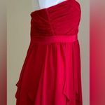 XOXO Red Heart Shape Strapless Chiffon Mini Dress SZ 11/12 Built in Bra … Photo 8