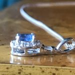 Natural Kyanite Halo Necklace Blue Photo 1