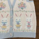 Marisa Christina Classics Womens HandKnit Vest Easter Bunny Embroidery Pastel M Pink Size M Photo 1