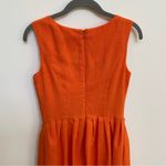 Ellen Tracy Linen Blend Slub Orange Pleated Sundress Photo 6