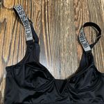 Victoria's Secret BLACK SHINE Women's Bra with NO PADDING Embellished Straps Photo 1
