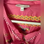Frances Valentine Blouse Womens M Pink Embroidered Barbiecore Wrap Boho Tunic Size M Photo 2