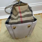 Burberry  White Canterbury Satchel Tote‎ Bag Purse Nova Check Leather Signature Photo 2
