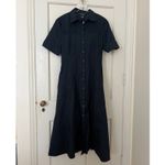 Club Monaco Poplin Navy Blue Midi Short Sleeve Shirt Dress - size 12 Photo 1