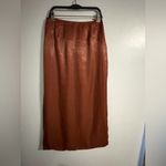 ZARA Rust Satin Maxi Skirt Photo 1