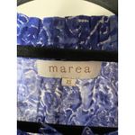 Marea by Liz Joy Women's XS Blouse Boho Cotton Blue Floral Button Up Short Slv Photo 4