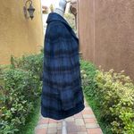Coach  blue & black plaid winter peacoat Photo 6