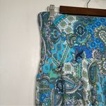 Jules & Leopold Y2K Drop Waist Paisley Asymmetrical Midi Skirt. Large. Blue. Photo 1