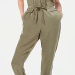 Bar III  Jumpsuit Green Olive Utility Sz XXL Photo 0