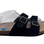 Woodstock Size 10 Adjustable Strappy Sandals Cork Footbed Brass Buckles Blue Photo 3