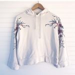 Rue 21 white floral embroidered hoodie size M Photo 0
