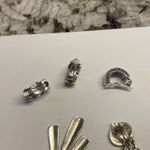 Lot Of 3 Silver Tone Costume Earrings Screw On Clip Photo 6