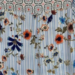 Anthropologie Fig & Flower Boho Floral 3/4 Sleeve Button Tunic Dress Size Small Blue Photo 2