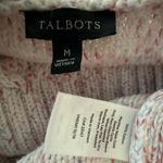 Talbots Cable Knit sweater cream with flecks in shades of pink size medium Photo 9