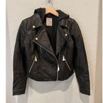 Free People Harriett Hooded Faux Leather Moto Jacket (XS) Photo 5