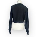 GIGI C Isabella Pullover Top Women's Medium Black Long Sleeve Cropped Textured Photo 3