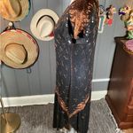 Black & Bronze Sequin Embellished Flutter Sleeve Midi Dress Photo 6