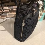 Coach Signature Black A1348- 23767E Side Zippers Gallery Tote Shoulder Handbag Photo 6