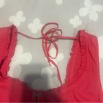 Free People Red Ruffled Crop Top Photo 4
