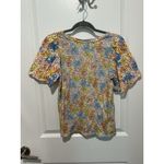 Loft WOMEN Hydrangea Eyelet Flutter Sleeve Tee 100% Cotton Size Small Photo 2