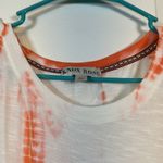 Knox Rose  Tie Dye White Orange Lace Ruffled Knit Blouse Size XL EUC #0920 Photo 4