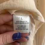 Pink Lily  KEEP SHINING CREAM CROCHET SLEEVE GAUZE SZ LARGE SHACKET Photo 5