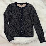 Ann Taylor Women's Black Floral Lace Look Button Up Long Sleeve Cardigan Size XS Photo 1