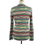 Ralph Lauren Chaps Sz M Aztec South Western Thermal Henley Top 100% Cotton Boho Green Size M Photo 3