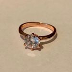 18K Rose Gold Diamond Ring Size 6 Photo 9