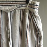 Jolt Striped Shorts Womens L Large Casual Summer Boho Beige Brown Blue Linen Photo 4