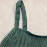 Colsie green ribbed spaghetti strap cropped top woman’s size large Photo 2