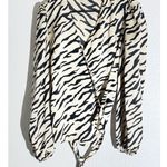VICI Zebra Print Satin Wrap Blouse Long Sleeve Surplice Top Size Small Photo 5
