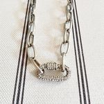 Boutique Silver Rhinestone Chunky Chain Necklace Photo 2