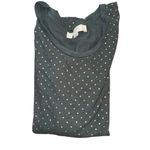 Loft  Women's Gray with Gold Polka Dot Top Photo 2