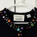 Lisa Nichols Mary William & Co Black Jeweled Cardigan Sweater Medium Photo 2
