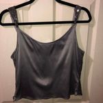 Tahari  Grey Sparkly Crop Top Photo 4