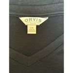 Orvis Women’s Black V-neck T-Shirt Sz L Photo 3