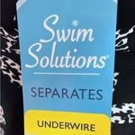 Swim Solutions Empire Waist Tummy Control Spotted Leaf Black Swim Dress Large Photo 4