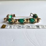 Vintage Hargo Creations unsigned faux jade nugget baroque pearls bracelet Green Photo 6