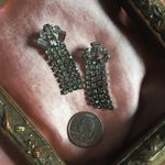 Vintage 1950s Dangle Clip On Earrings Silver Photo 2