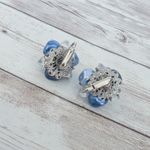 Vintage Clip On Earrings Stunning Shades of Blue/Iridescent Blue Photo 4