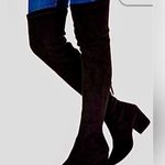 NWT "NNG" Black Suede Womens Stretchy Thigh High Chunky Heel Boots Size undefined Photo 0