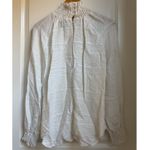 Reformation Womens White Smocked Turtle Neck Long Sleeve Blouse Photo 1