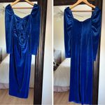 Torn By Ronny Kobo Blue Velvet Dress Photo 1