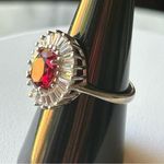 925 Silver rubi halo cz baguettes size 7.5 Photo 2