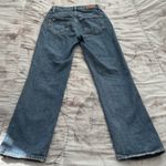 Paige Sarah Straight Ankle in Magda Distressed Blue high rise button fly Jean 24 Photo 12