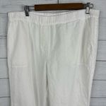 J.Jill Pure Linen Womens size XL Petite White 100% Linen Pull On Pants Pockets Photo 2