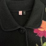 Itsu Black 100% Boiled Wool, Felted Floral Jacket, Size L Size L Photo 3
