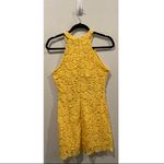 Lulus Yellow Lace Sleeveless Halter Mini Dress Photo 5